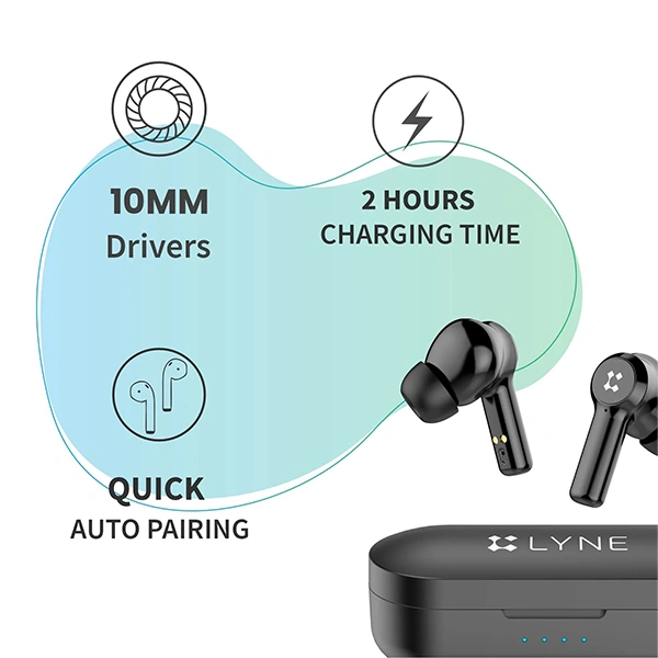 Lyne LYNE CoolPods 1 24 Hours Music Time True Wireless Earbuds - White - White