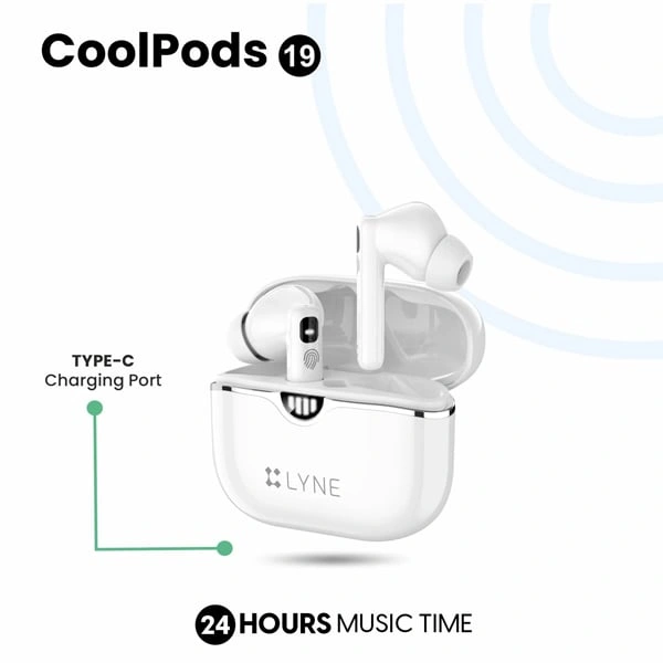 Lyne LYNE Coolpods 19 Wireless Earbuds with ENC - Beige - Beige