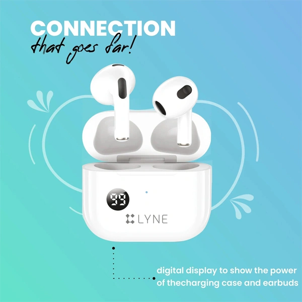 Lyne LYNE Coolpods 5 Wireless Earbuds with lPX4 Water Resistance - White