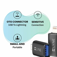 Lyne LYNE Flame 4 USB to Ligntning OTG Connector - Gold - Gold