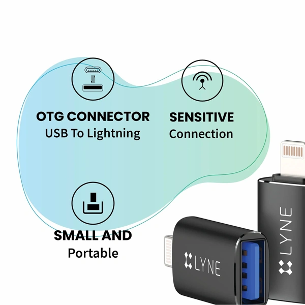 Lyne LYNE Flame 4 USB to Ligntning OTG Connector - Gold - Gold