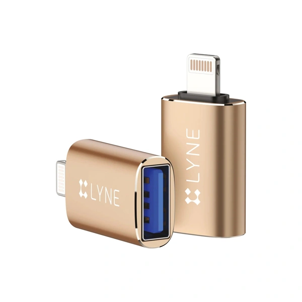 Lyne LYNE Flame 4 USB to Ligntning OTG Connector - Gold - Gold