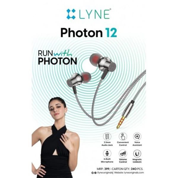 Lyne lyne photon 12 wired earphone - White