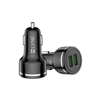 Lyne LYNE Piston 1 Dual USB Port, 3.4 Amp Output Car Charger with Micro USB Cable - White - White