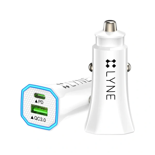 Lyne LYNE Piston 3 Car Chargers - White - White