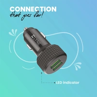 Lyne LYNE Piston 4 Dual USB Port, 3.1 Amp Output Car Charger with Micro USB Cable - Black - Black
