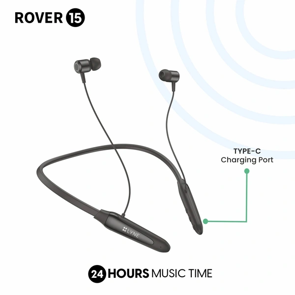Lyne LYNE Rover 15 Bluetooth Neckband with Magnetic Earbuds - Pink - Pink