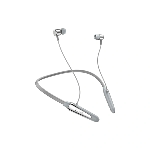 Lyne LYNE Rover 15 Bluetooth Neckband with Magnetic Earbuds - Silver - Silver