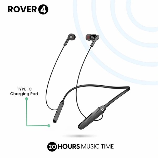 Lyne LYNE Rover 4 Neckband with Mic & Fast Charging feature - Black, Purple, White