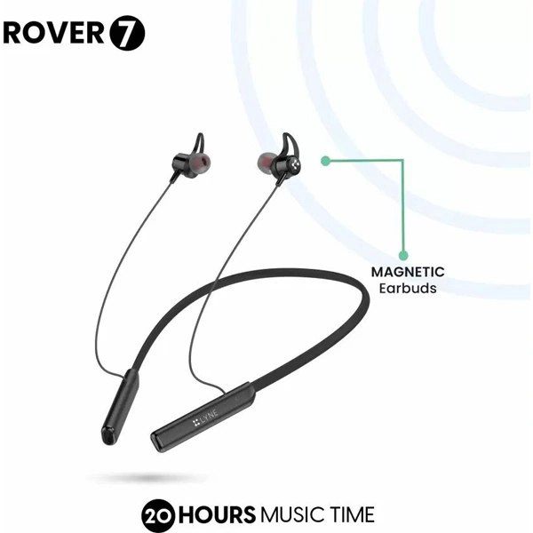 Lyne LYNE Rover 7 20Hours Battery Backup Bluetooth Neckband - Black