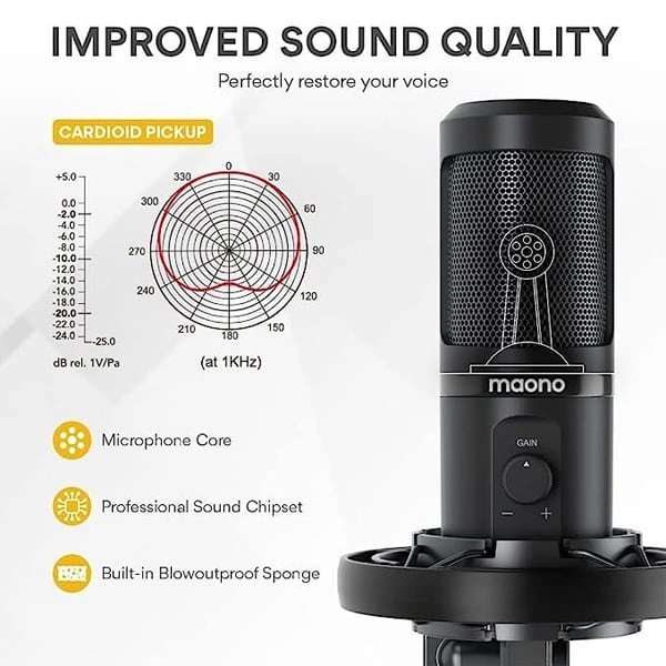 Maono AU-PM461S Microphone - Black
