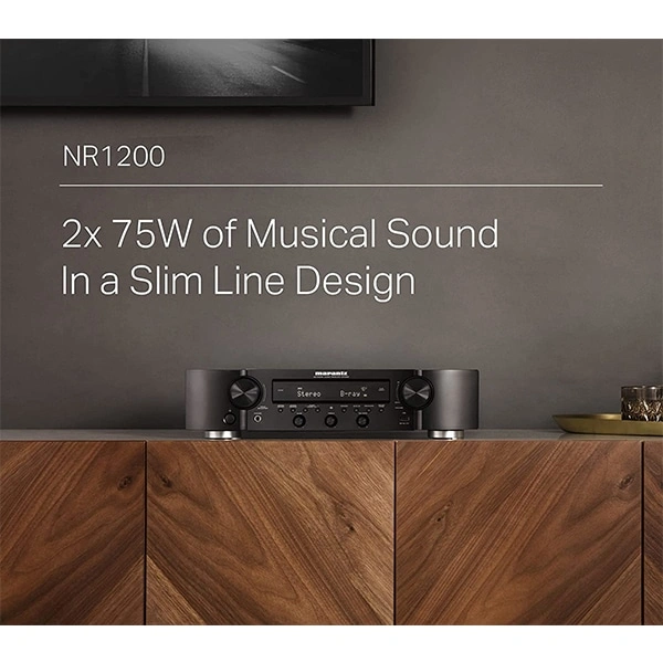 Marantz NR1200 Stereo Receiver with HEOS - Black, Silver
