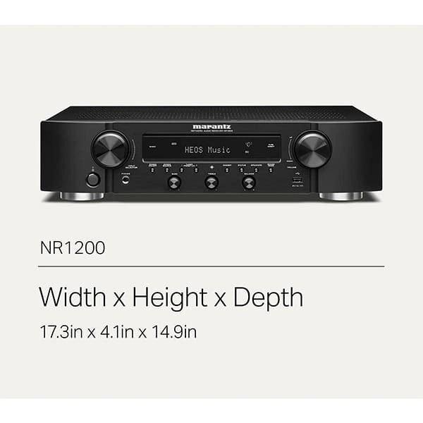 Marantz NR1200 Stereo Receiver with HEOS - Black, Silver