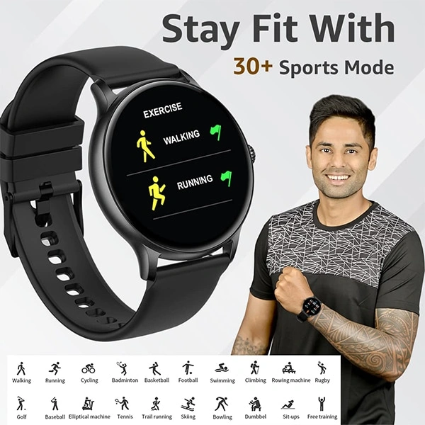Maxima Max Pro Knight Bluetooth Calling Smartwatch - Black - Black