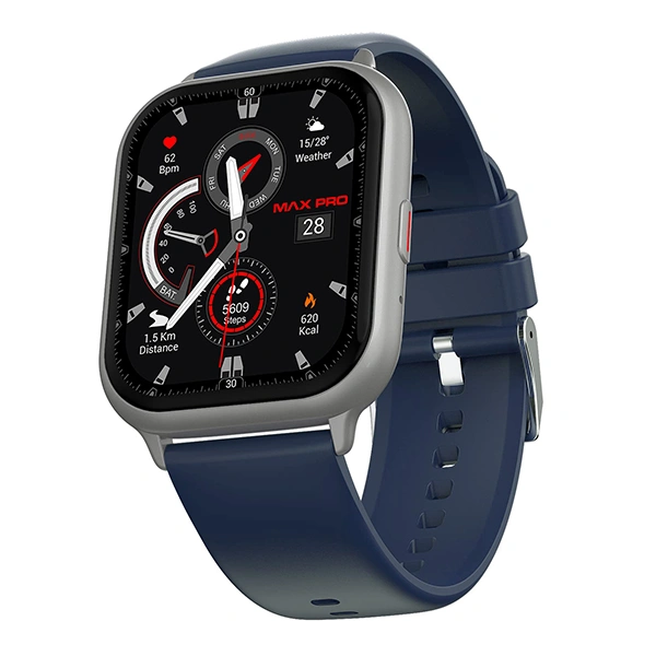 Maxima Max Pro Sky 1.85" HD Smart Watch - Silver Blue - Silver Blue