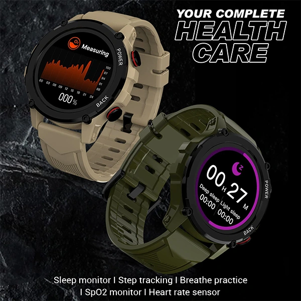 Maxima Max Pro X4+ Rugged Bluetooth Calling Smart Watch - Desert Khaki - Desert Khaki