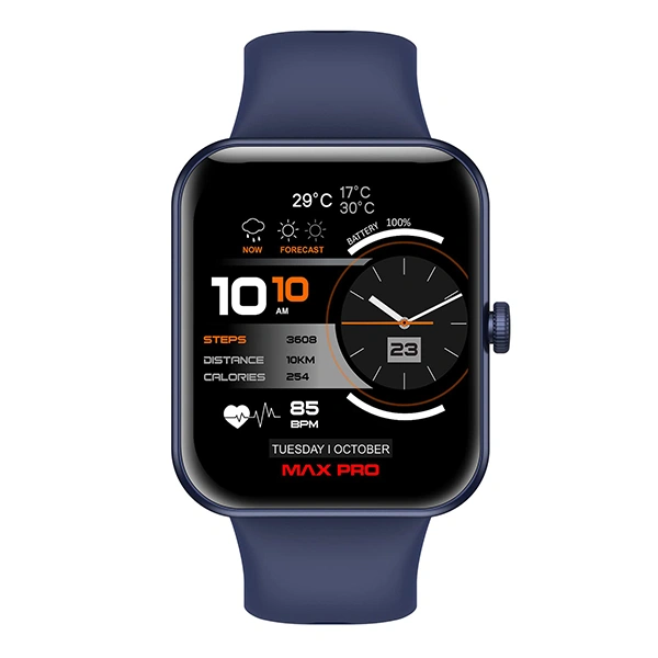 Maxima Samurai 1.85" SpO2 Smartwatch - Blue - Blue