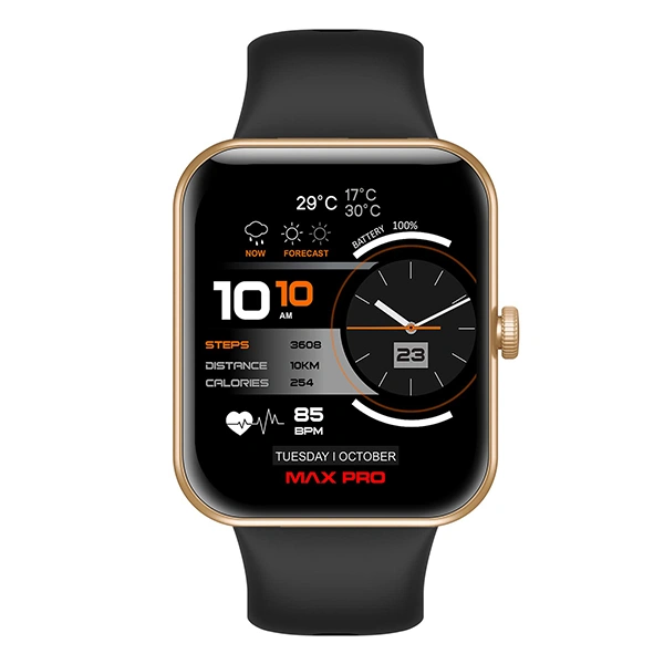 Maxima Samurai 1.85" SpO2 Smartwatch - Gold Black - Gold Black