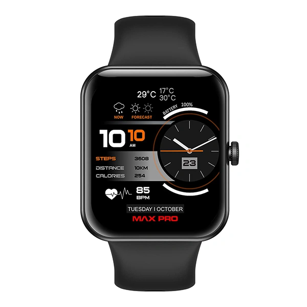 Maxima Samurai 1.85" SpO2 Smartwatch - Charcoal Black - Charcoal Black