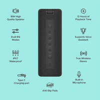 Mi Portable 16W Bluetooth Speaker - Black - Black