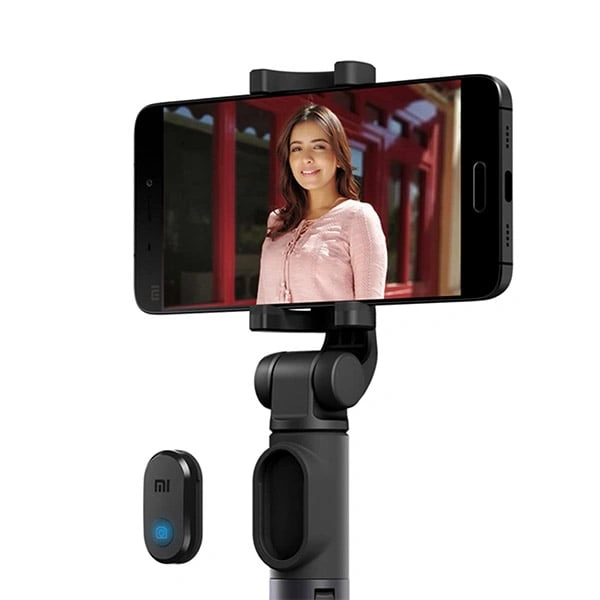 Mi Selfie Stick with Micro USB Rechargeable Bluetooth Remote - Black, White