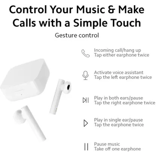 Mi TWS 2C Bluetooth Earbuds - Black, White