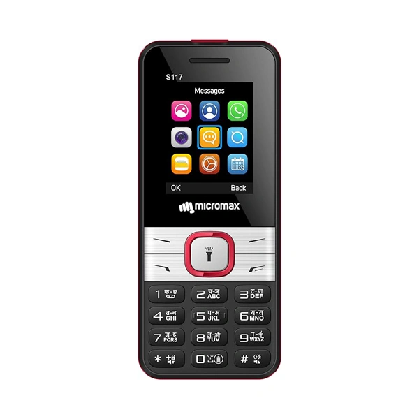 Micromax S117 Keypad Mobile - Black/Red - Black/Red
