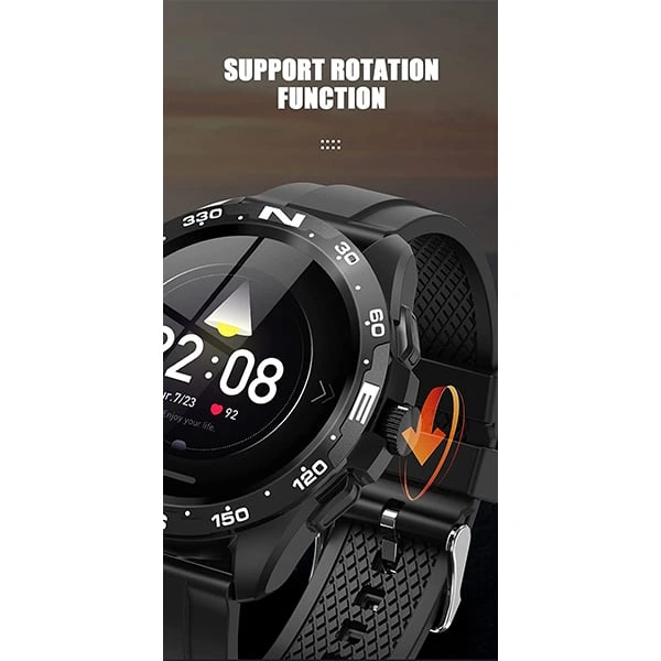 Minix Prime 1.32 inch Semi-Amoled Bluetooth Calling Smartwatch - Black - Black