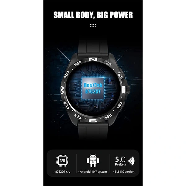 Minix Prime 1.32 inch Semi-Amoled Bluetooth Calling Smartwatch - Black - Black