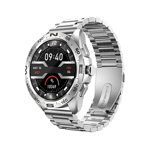 Minix Prime Metal Chain 1.32 inch Semi-Amoled Bluetooth Calling Smartwatch - Black Steel - Black Steel
