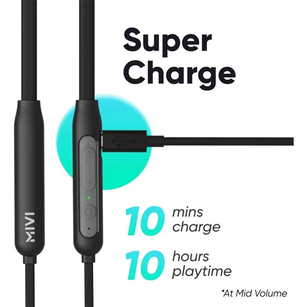 Mivi Collar Classic Wireless Neckband With Fast Charging - Red - Red