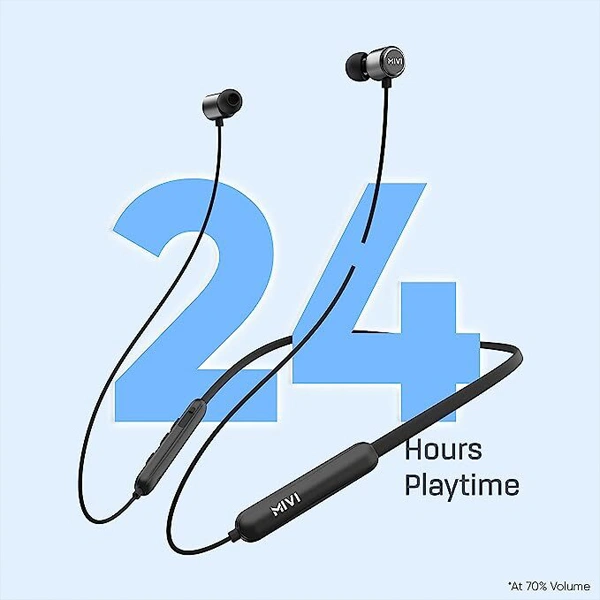 Mivi Collar Flash Wireless Neckband With Mic - Blue - Blue