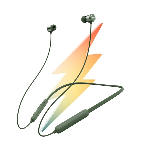 Mivi Collar Flash Wireless Neckband With Mic - Green - Green