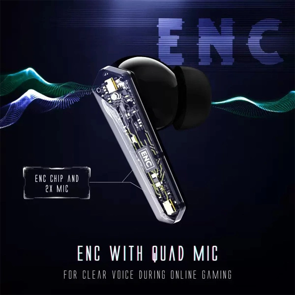Mivi Commando X9 True Wireless Earbuds With Dual RGB Lights - space grey - space grey