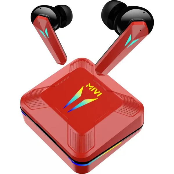 Mivi Commando X9 True Wireless Earbuds With Dual RGB Lights - Red - Red