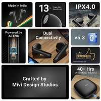 Mivi DuoPods A250 TWS with Dual Earbuds - space grey - space grey