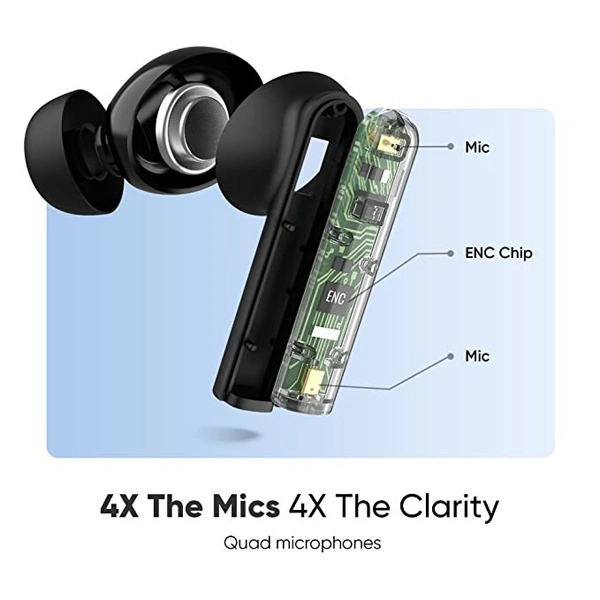 Mivi DuoPods A550 Truly Wireless In Ear Earbuds With Quad Mic ENC