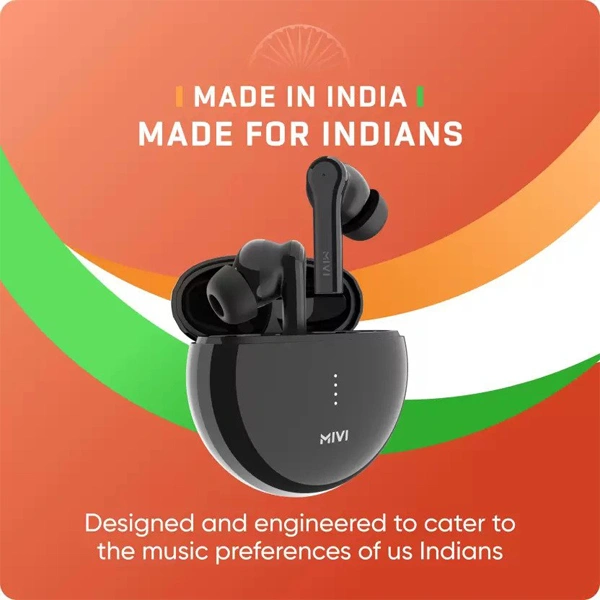 Mivi Duopods F60 True Wireless Earbuds With ENC - Black - Black