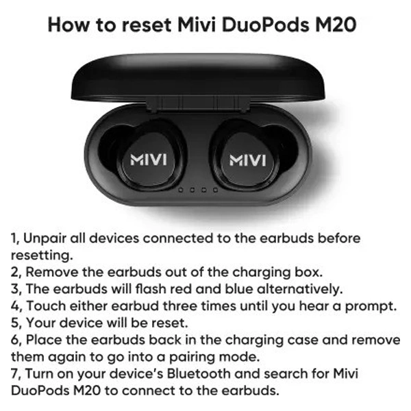 Mivi DuoPods M20 True Wireless Bluetooth Headset - Red - Red