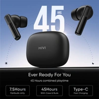 Mivi DuoPods T20 True Wireless Earbuds - Black - Black