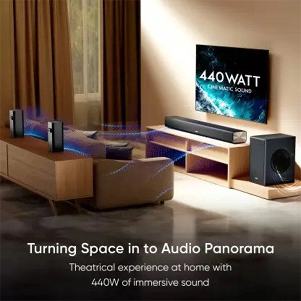 Mivi Fort S440 440 Watts 5.1 Cinematic Soundbar With 2 Satellite Speakers - Black, Blue, Red