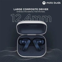 Motorola Moto Buds with Hi-Res Audio, Large 12.4 MM Driver, 42 Hrs Playback & IPx4 Rating Wireless Earbuds - Glacier Blue - Glacier Blue