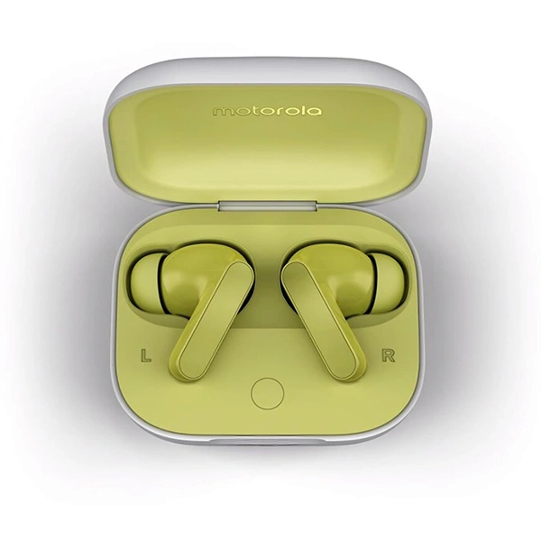 Motorola Moto Buds with Hi-Res Audio, Large 12.4 MM Driver, 42 Hrs Playback & IPx4 Rating Wireless Earbuds - Kiwi Green - Kiwi Green