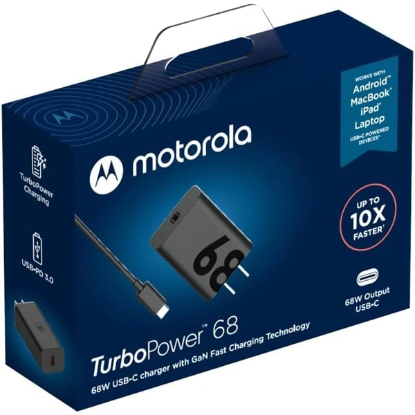 Motorola Turbo Power 68W USB-C Charger with 6.5 AMP USB-C Cable
