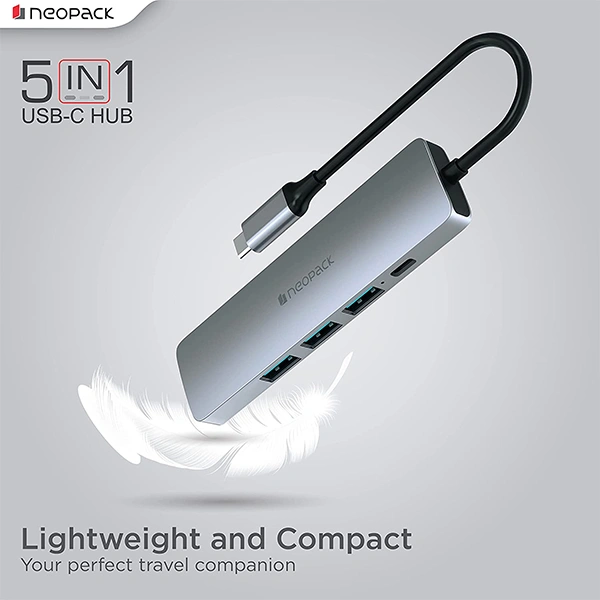 Neopack 5 in 1 USB C Hub Multiport Adapter with HDMI 4K 30Hz