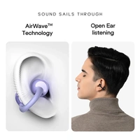 Noise Air Clips Wireless Open Ear Earbuds with Chrome Finish - Pearl White - Pearl White