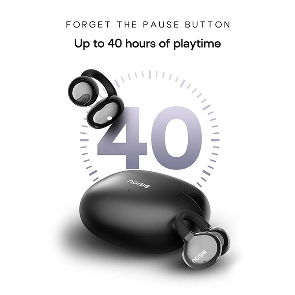 Noise Air Clips Wireless Open Ear Earbuds with Chrome Finish - Pearl White - Pearl White