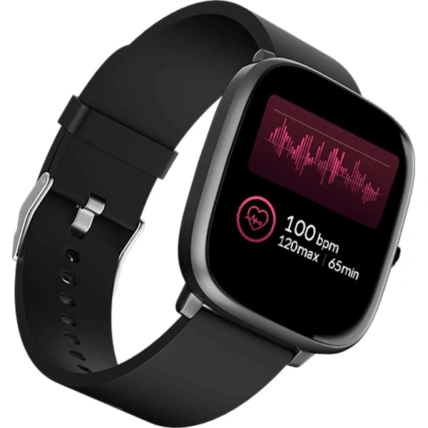 Noise ColorFit Qube Smartwatch - Charcoal Black - Charcoal Black