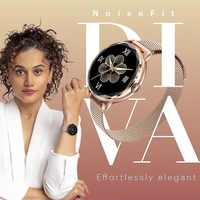 Noise Diva Smartwatch with Diamond Cut dial - Gold Link