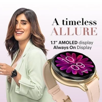 Noise Diva Smartwatch with Diamond Cut dial - Gold Link